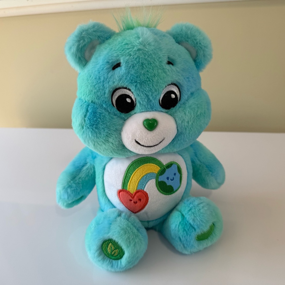 Care Bears Teal Plush with Heart and Rainbow